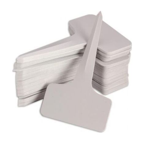 100 Pcs 6 x10cm White Plastic T-Type Plant Labels Nursery Garden Tags (1/5)
