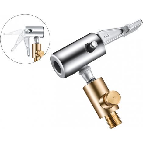 2 Pièces Embout gonflage Pneu Voiture,Embout Pompe Velo,Valve Pneu Voiture Embout gonflage Ballon Embout Gonfleur Compresseur Air Pompe Velo Valve Pneu Voiture Adaptateur Clip De en Laiton (1/5)