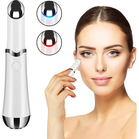 Beheizbares Augenmassagegerät erreicht 42 °C, elektrisches Augenmassagegerät mit Vibrationsfunktion und LED-Beleuchtung – bekämpft Augenringe und Tränensäcke (1/5)