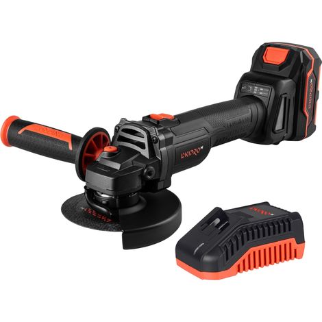 Dnipro-M DGA-201BC Ultra Amoladora Angular Inalámbrica 20V 125mm Brushless, 2 Velocidades 3000-8500 RPM, Arranque Suave, Con Batería 4Ah y Cargador, Radial Compacta Sin Cable
