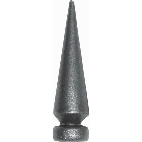 Pointe de lance cône - Hauteur 130mm base ronde pleine Ø33mm - Fer forgé - À souder - (1/3)