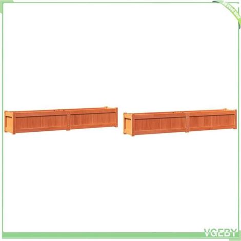 Jardinières - FAFEICY - 837499 - Bois de pin massif - Cire marron - Lot de 2 (1/5)