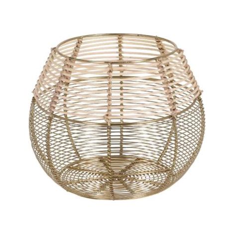 Lanterna in filo metallico color oro, 20 cm