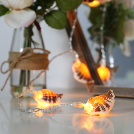 1.5m Battery Power Real Shell Fairy Lights Warm White Indoor Home Bedroom Bathroom (1/5)