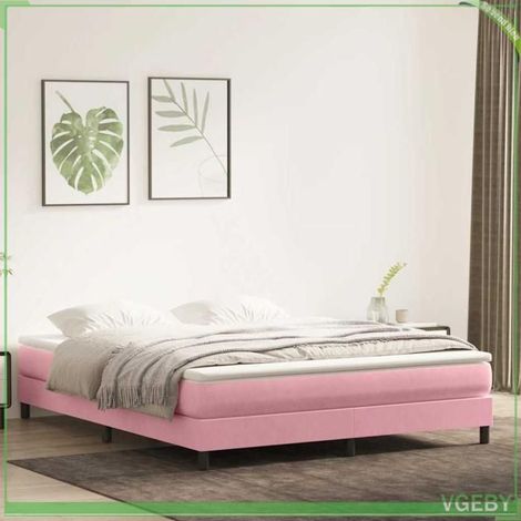 Sommier à lattes - 3315890 - Rose - Velours - 180x220 cm (1/5)