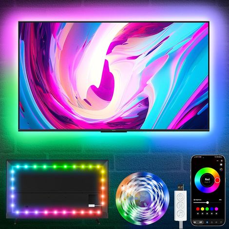 Bande LED TV RGB USB, rétroéclairage musical avec application décoration écran (1/5)