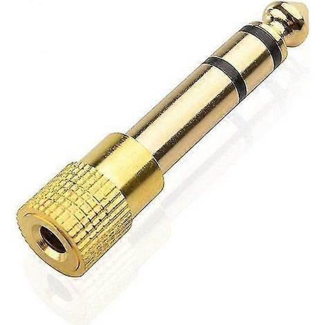 Adaptateur audio jack 6,35 mm plaqué or (4 pièces) pour piano électrique, batterie électronique et casque. (1/5)