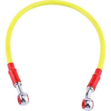 ACOGEDO Tuyau d'huile de Frein à Moto Universelle avec Raccords en Aluminium (45 cm jaune). (1/2)