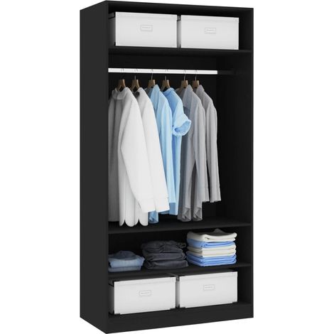 Garde-robe Noir 100 x 50x200 (1/5)