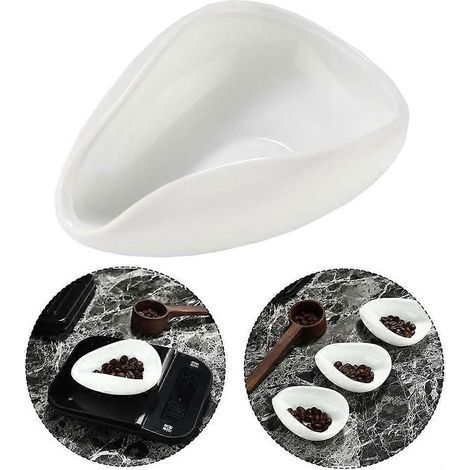 Doseur à café en grains, cuillères à thé en céramique blanche, plateau doseur à café, une précision optimale pour chaque infusion. (1/3)