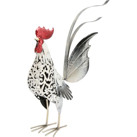 Coq décoratif en fer forgé, sculpture de coq artisanale pour anniversaire, statue durable en métal, ornement de jardin ou intérieur (1/5)
