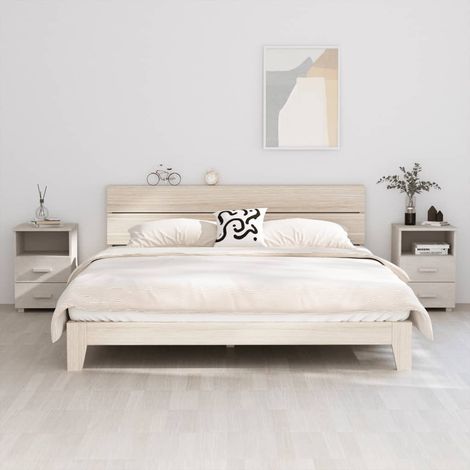 vidaXL Comodini HAMAR 2 pz Bianchi 40x35x62 cm in Legno di Pino (1/5)
