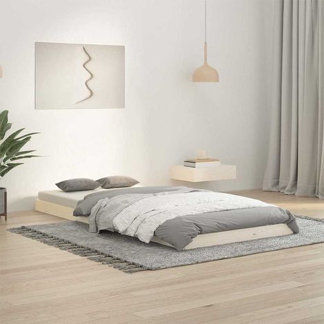 Cadre de lit sans matelas blanc 90x200 cm bois de pin massif (1/5)