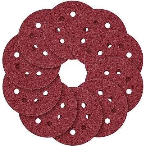 Meule, 5" (125 mm) Anse à 8 trous, 40 60 80 100 120 150 180 240 320 400 600 800 (paquet de 120) (1/5)
