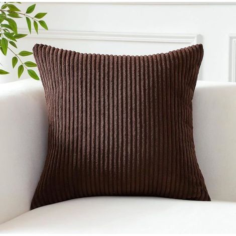 Lot de 1 Housse de coussin, Velours côtelé, Fermeture invisible, 60x60 cm, Salon chambre canapé (1/5)