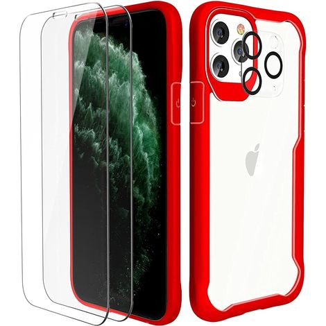 CUSTODIA BUMPER ROSSA PER IPHONE 11 PRO VETRO TELEFONO FOTOCAMERA (1/5)