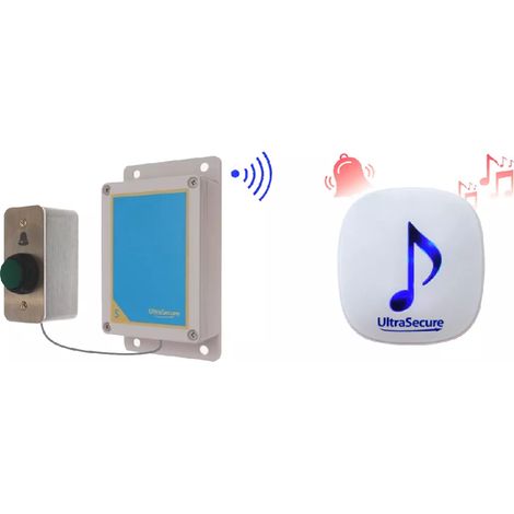 Kit sonnette sans-fil 600m avec bouton haute résistance et carillon intérieur R / 35 mélodies (DA600+) (1/5)