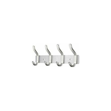 Wandgarderobe mit 4 Haken, Edelstahl-Wandgarderobenhaken für Handtücher (Silber, 4 Haken) - Crezuo (1/4)