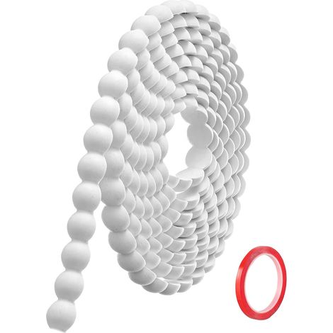 Moulure Murale Décorative Adhésive Blanc (3M x 18mm) Moulure en PVC Flexible avec Bordure Perlée 3D, Baguette de Finition Hydrofuge et À Peindre pour Mur, Cadre de Miroir et Bords (1/5)