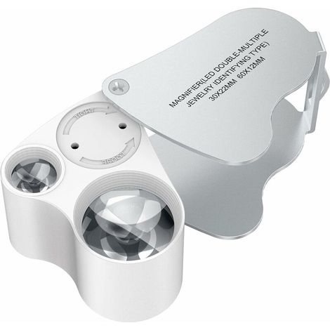 30 X 60 Loupe Bijoutier, LED Loupe Eclairante Horloger, Gemmes Bijoux Pierres Timbres Pieces Montres Loisirs Antiques ModèLes Poche Monocle Loupe Grossissante Verre 30 X 60 mm (1/5)