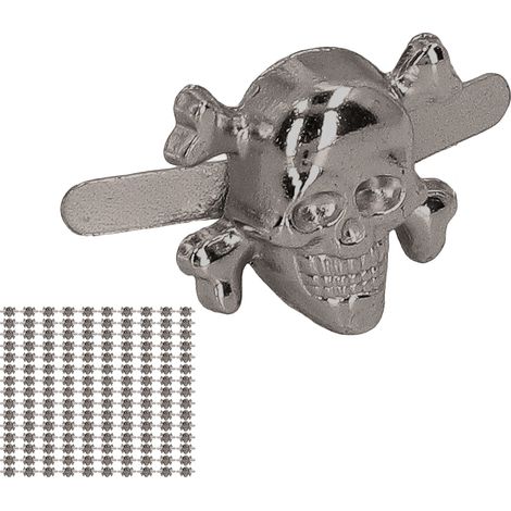 150 Pcs Clous Rivets Tête de Mort Gothique, Accessoires de Customisation pour Chaussures, Vêtements, Sacs en Argent et Noir (1/5)