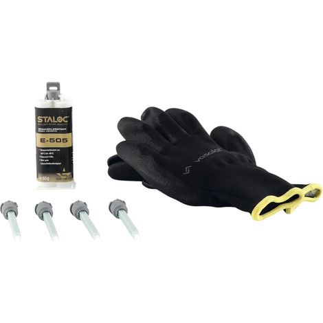 Staloc 2K Epoxidharz Kleber E-505 Set - Epoxy Kleber für Metall, Keramik, Glas und Holz, transparent 50ml + 4x Statikmischer (1/4)