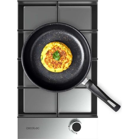 Cecotec Placa de Gas de 1 Fuego Bolero Squad G 1400F Inox, 3.4kW, Acero Inoxidable, Parrillas Hierro Fundido, Quemador WOK (1/5)