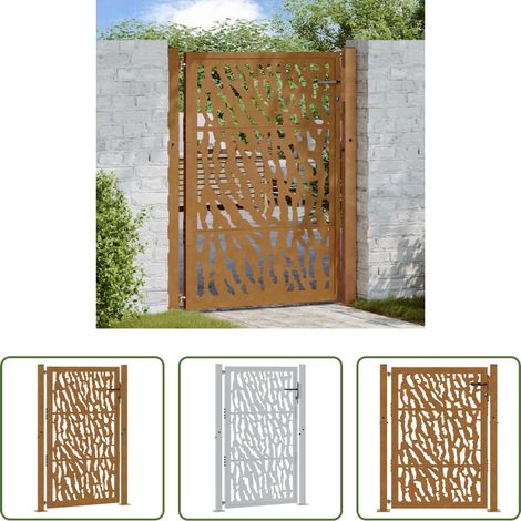 Wetterfestes Stahl -  Gartentor 100x150 cm Verwitterungsstahl Trace-Design