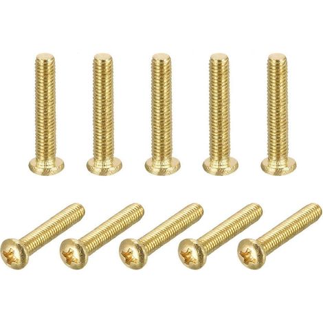 Lot de 10 vis à métaux en laiton, M3 x 16 mm, tête cruciforme, pour meubles, équipements de bureau et appareils électroniques. (1/5)