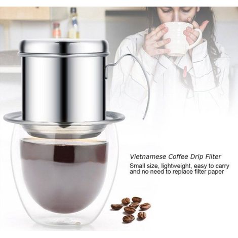 Cafetière Vietnamienne - Filtre Permanent En Acier Inoxydable - Pour Infusion Lente Café Moulu - 1 Unité (1/5)