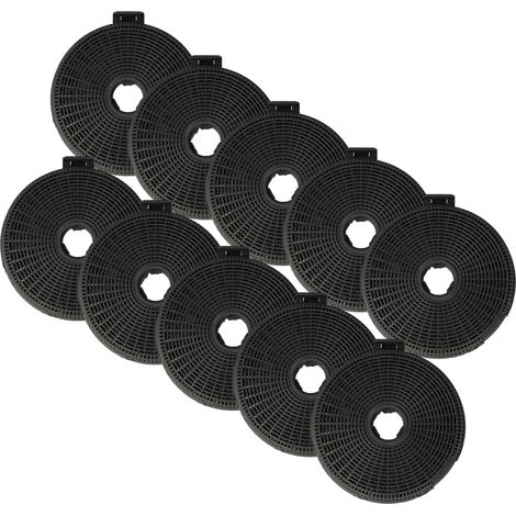 vhbw 10x Filtres à charbon actif compatible avec Teka DH2 1285 ISLA, DH60, DH2 985, DH90, DH2 985 ISLA, DH2-60, DH2-90 hotte aspirante - 20 cm