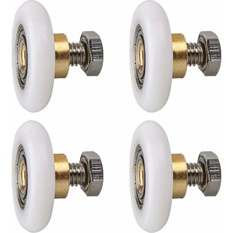 4 rouleau de porte de douche, diamètre 20 mm, épaisseur roue 5,5 mm, trou intérieur 5 mm, vis M6 acier inoxydable, pour portes vitrées 4-6 mm (1/5)
