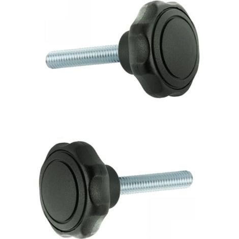 2x vis tête plastique tige acier M6 M8 poignée bouton serrage manuel rapide mancheron manette (M8x30) (1/2)
