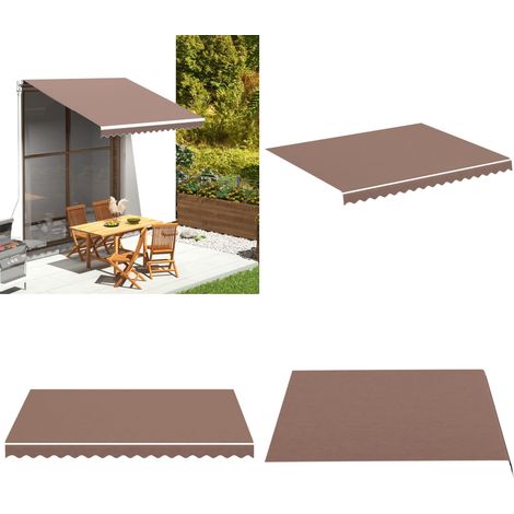 Tissu de remplacement pour auvent Marron 3x2,5 m - Tissus D'ombrage - Auvent De Jardin - Toile D'auvent - Parasol De Terrasse - Protection Solaire - Home & Living (1/5)