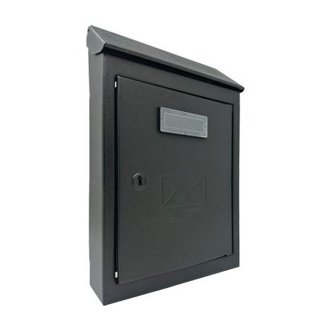 CASSETTA POSTA TRADIZIONE EGIZIA MAXI  ACCIAIO VERN NERO MM 200X60 H.MM 300