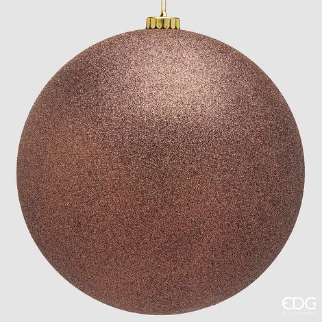 EDG Enzo De Gasperi Palla di Natale Glitter Marrone Ø25 cm – Addobbo Natalizio (1/2)
