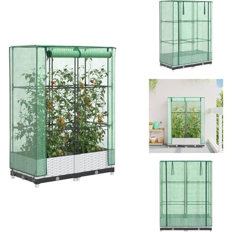 Jardinière surélevée avec housse aspect rotin 80x40x123 cm - Jardinière Surélevée - Jardinières Surélevées - Jardinière Surélevée De Jardin - Lit À Fleurs De Jardin Surélevé (1/5)