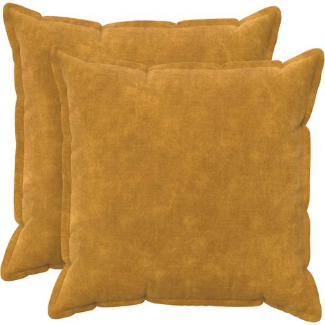 Cojín HOUTEN 2 uds. Amarillo Microfibra de forro polar vidaXL (1/5)