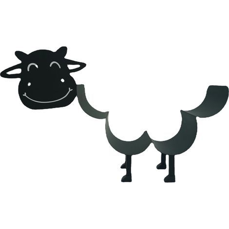 Porte-rouleau de papier toilette original, en forme de vache, sur pied (1/5)