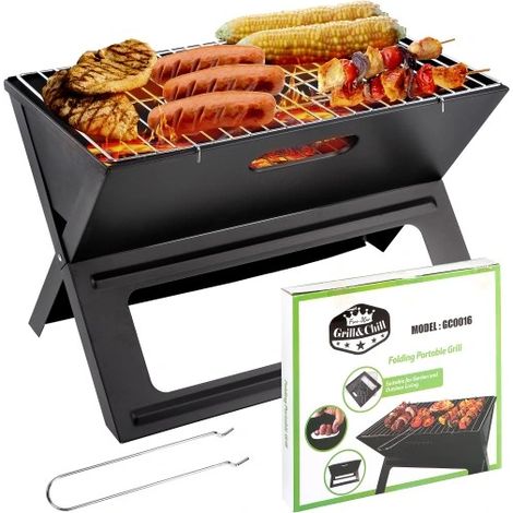 Tragbarer, zusammenklappbarer Gartengrill mit Koffer und Grillrost