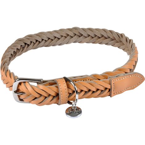 Collier pour Chien Réglable "Tressé" 50-70cm Naturel (1/4)
