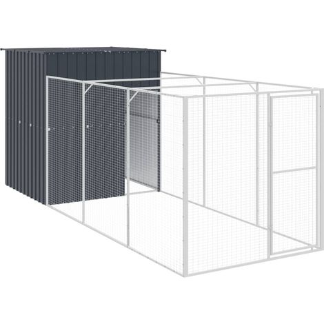 Cuccia per cani con recinto 165 x 455 x 181 cm antracite 020043473