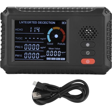 Analyseur de qualité d'air portable intérieur extérieur, détecteur CO2 TVOC HCHO pour bureau maison. (1/5)