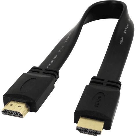 Cable Hdmi plano macho 50 cm Negro (1/5)