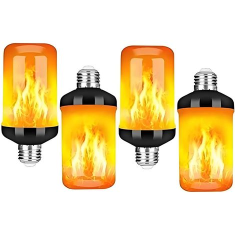 4er-Pack E27 5W LED-Flammenlampen – 4-stufiges Flackerlicht