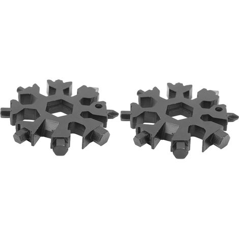 Tournevis flocon de neige 18 en 1, clés multifonctions, outil portable d'extérieur (noir) (1/5)