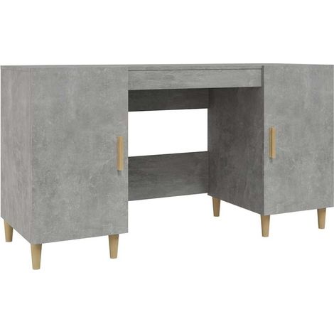 Maison Exclusive - Scrivania Grigio Cemento 140x50x75 cm in Legno Multistrato (1/5)