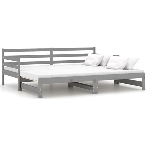 Maison Exclusive - Ausziehbares Tagesbett Grau Massivholz Kiefer