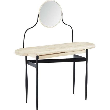 Tocador o recibidor MOON Nordish de 120x40 cm, madera de roble y estructura metálica negra (1/5)