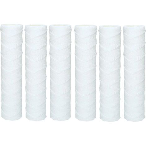 6x Cartouche Sédiment Bobinée pour l'osmose inverse, l'eau alimentée par le pôle et la filtration des particules - 50 microns